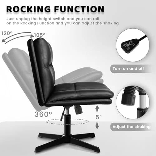 Armless High-Back Wide Seat Office Desk Chair J954714